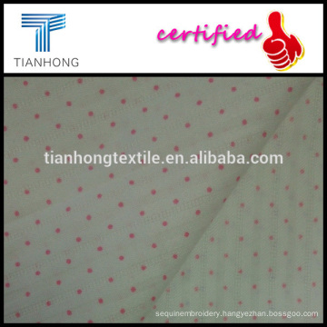 pink or purple dot printed on jacquard style cotton 40*40 high quality woven fabric for shirt dress